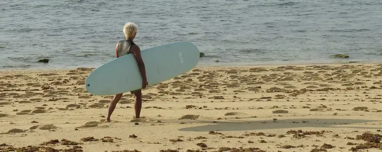 Lombok surfing on beach