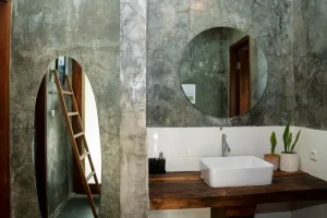 Luxury 6-bed dorm bathroom at LMBK Surf House Lombok