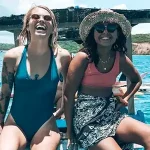 LMBK Suf House guests on a boat in Kuta Lombok