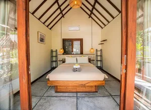 Seger room interior view at LMBK Surf House Lombok